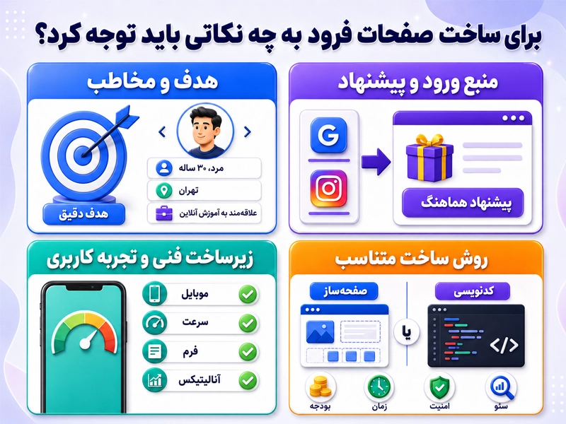 نکات مهم برای صراحی landing page
